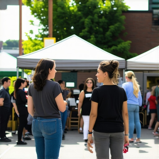 Local community event with engaged participants and local vendors.