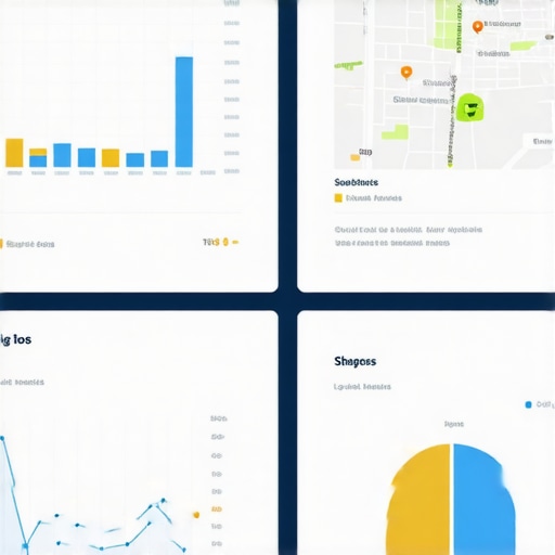 Dashboard displaying local SEO metrics and Google Maps