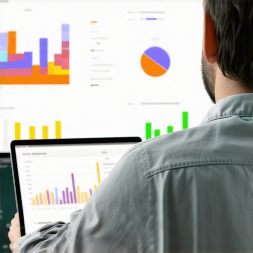 Business analyst reviewing local SEO heatmaps and analytics dashboards.