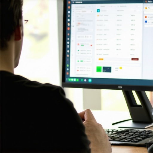 Business owner reviewing local SEO analytics on laptop