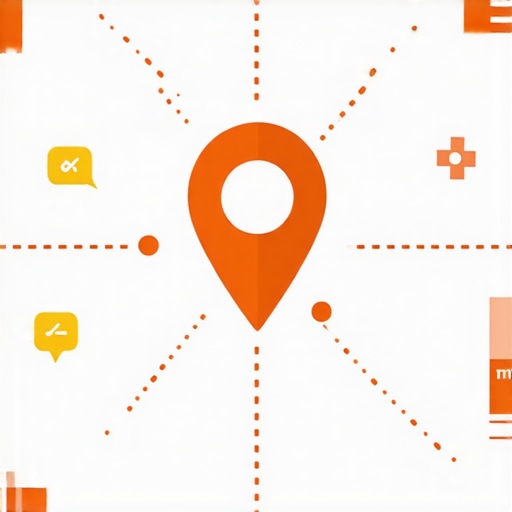 Infographic depicting advanced local SEO strategies including schema markup, AI insights, and community campaigns.