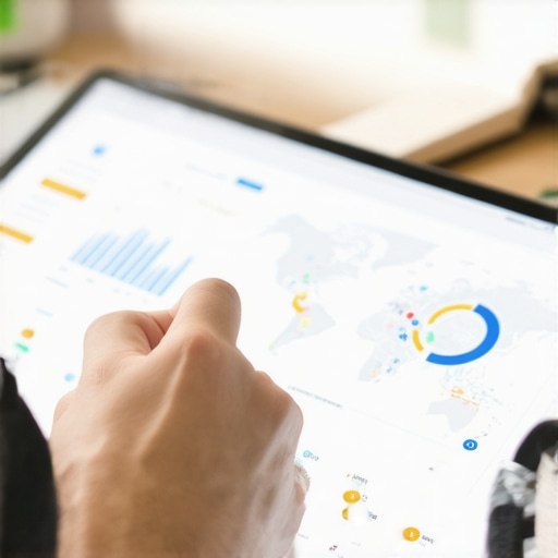 Person reviewing local SEO analytics on a tablet device.