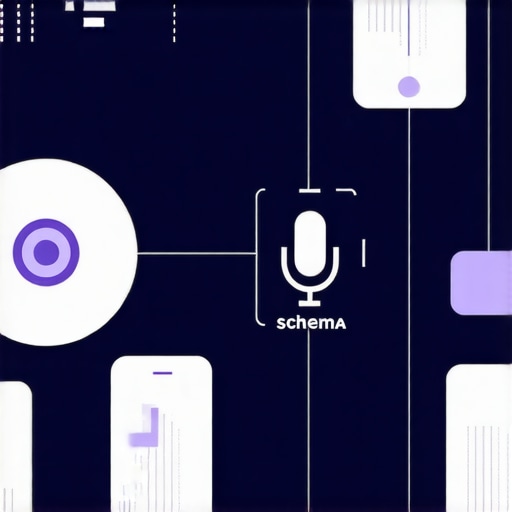 Infographic illustrating schema markup, augmented reality, and voice search integration for local SEO