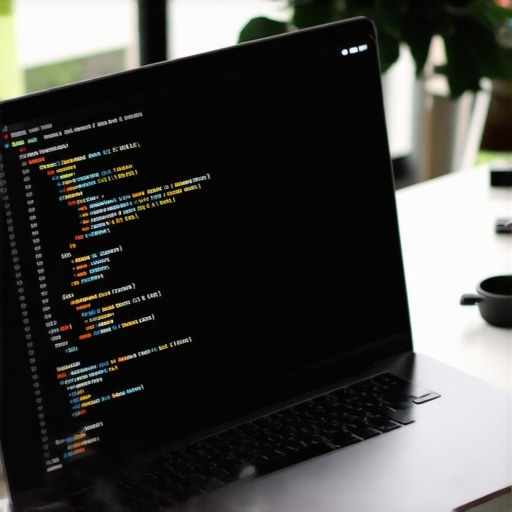 Developer working on schema markup code to enhance local search visibility.