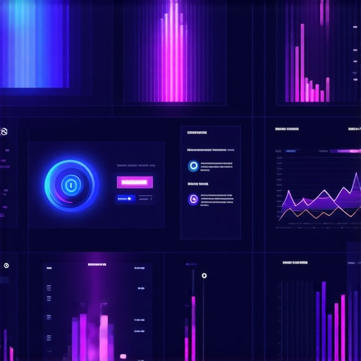 Futuristic dashboard displaying local SEO analytics with AI insights.