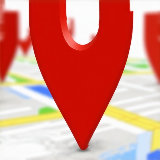 Map markers indicating rapid growth in local search rankings
