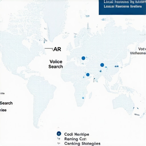 Infographic illustrating modern strategies for boosting local map rankings with AR, voice search, and community partnerships.