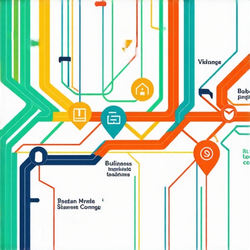 Illustration of a digital map displaying top local businesses with ranking signals and optimization overlays