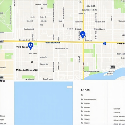 Digital map emphasizing local business rankings with analytics