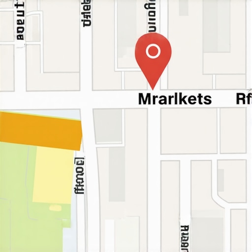 Detailed digital map showing geo-tagged markers indicating local business locations
