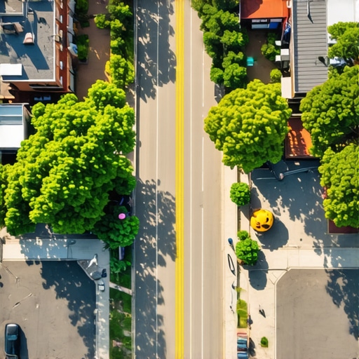 Busy neighborhood with local storefronts and community gathering