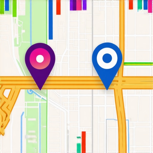 Digital map highlighting specific local business niches with data analytics
