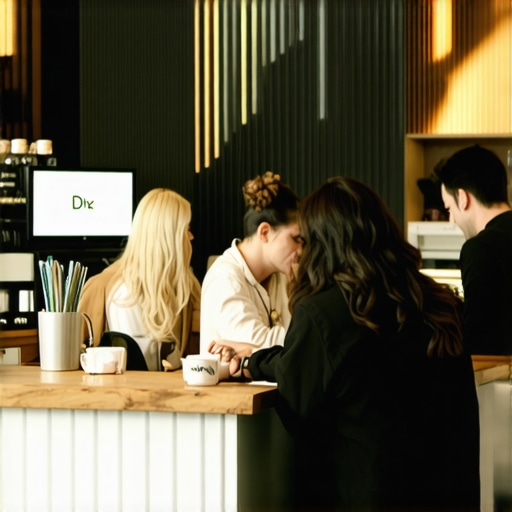 Business owner participating in local community event, engaging with customers and online platforms.