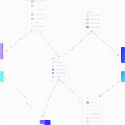Diagram showing a central pillar page linking to related local blog posts, enhancing SEO relevance.