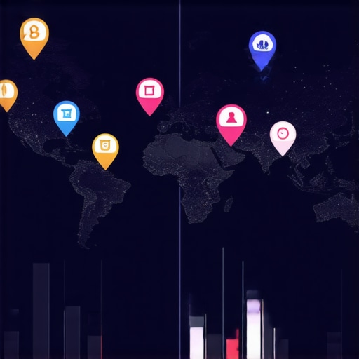 AI-Powered Local SEO Dashboard A high-tech dashboard illustrating AI analytics for local SEO, featuring maps and data visualizations.