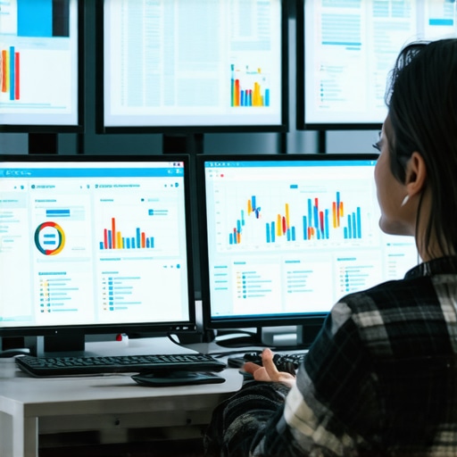 Advanced Local SEO Optimization SEO expert reviewing local search analytics with AI tools on multiple screens.