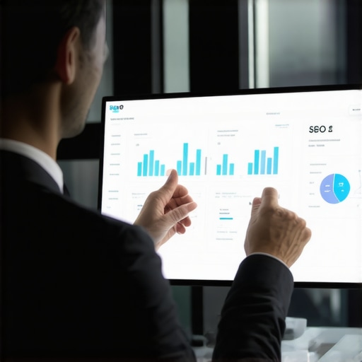 Business owner using AI-powered analytics for local SEO strategies