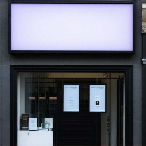 Modern storefront showcasing digital signage and interactive features