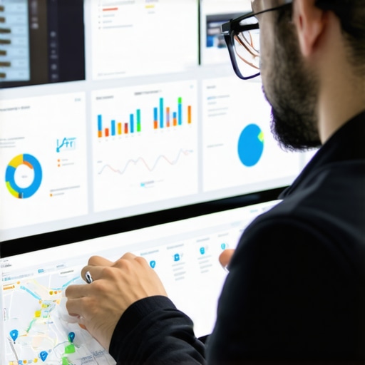 Business owner reviewing local SEO analytics and map performance