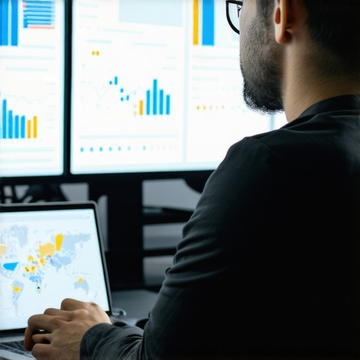 Marketing analyst reviewing local SEO AI signals and maps