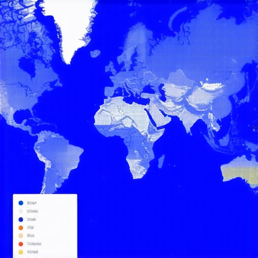 Futuristic digital map with analytics overlays and signal management indicators.