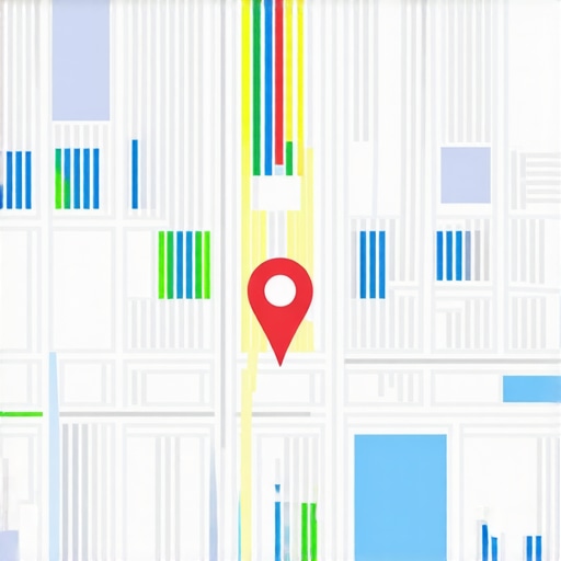 Futuristic map with AI signals and local SEO elements