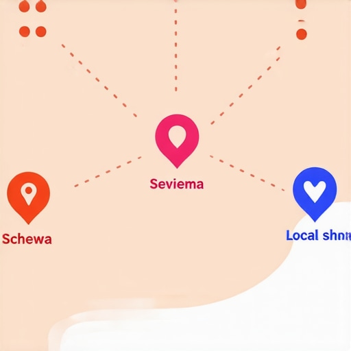 Deep Local SEO Signal Architecture Diagram showing interconnected local SEO signals including schema, reviews, and local engagement metrics.