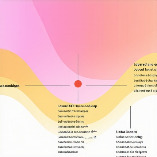 Infographic illustrating complex local SEO signals, schema markup, and geospatial overlays for improved map rankings.
