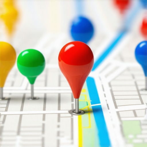 A detailed digital map highlighting multiple local business locations with colorful markers.