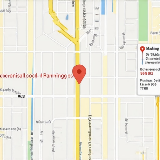 A futuristic digital map emphasizing local business ranking enhancements.