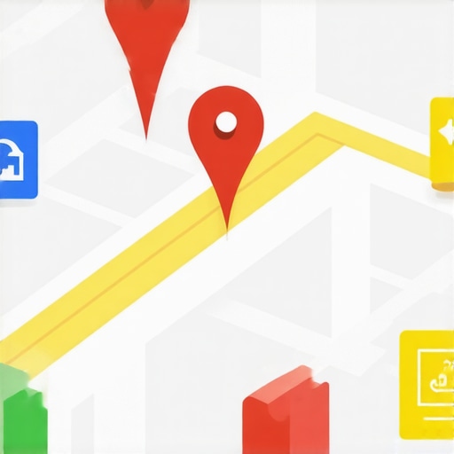 Diagram showing various local SEO signals like reviews, photos, and schema affecting Google Maps rankings