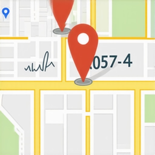 Digital map with pinpoint locations and analytics charts for local SEO optimization.