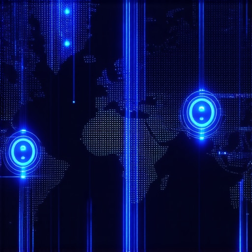 AI Signal Fusion for Map Verification Illustration of interconnected data streams and AI algorithms securing digital map profiles