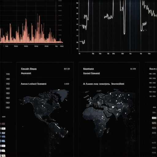 Futuristic digital dashboard with analytics on local search signals and user behavior