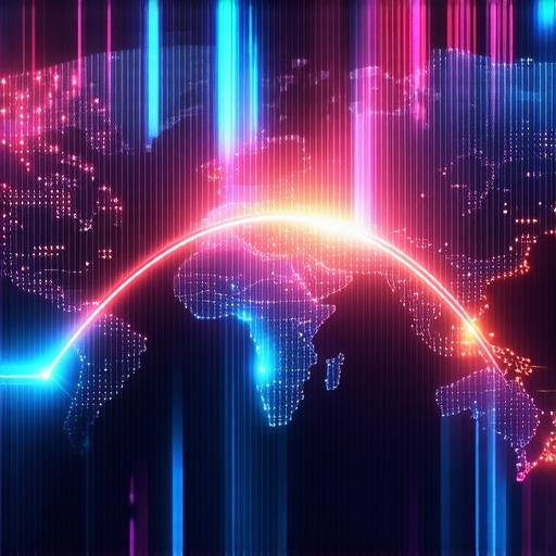 Futuristic digital map showing localized signals and micro-moments in real-time