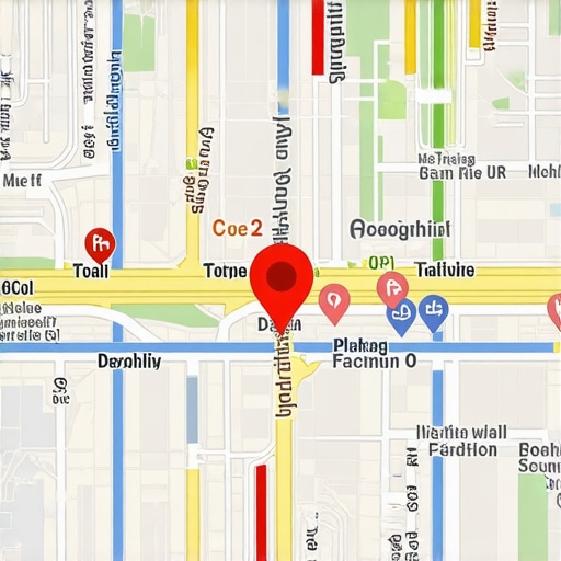 A high-tech map showing geospatial data layers and community engagement icons, illustrating innovative map optimization methods.