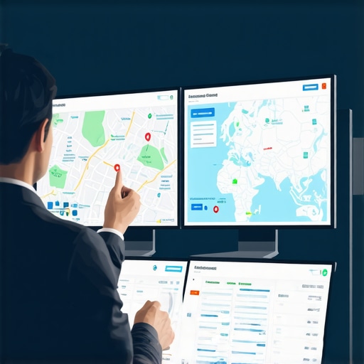Digital dashboard displaying local SEO signals and geo-metadata analysis.
