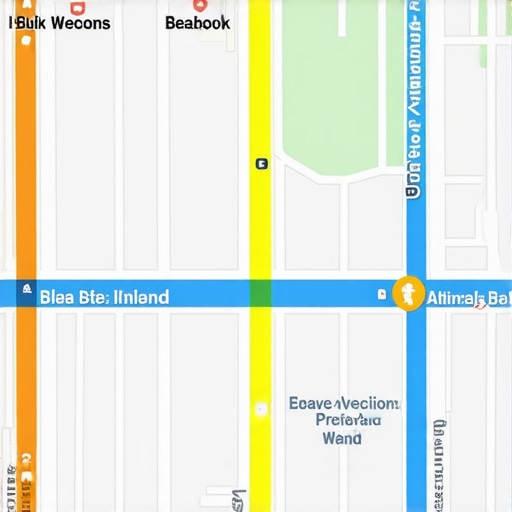 High-tech indoor mapping with geofencing and AI data visualization showing enhanced local map visibility
