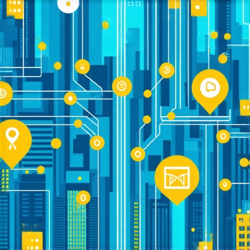 City map with digital signals representing advanced local SEO techniques.