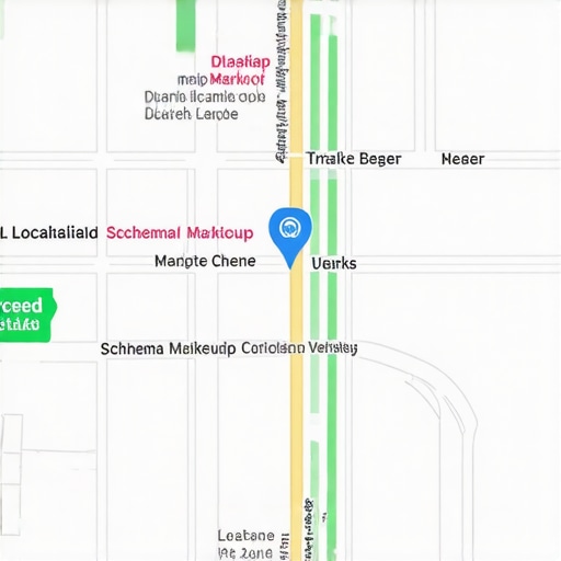 Map illustration showing localized signals and schema markup integration.