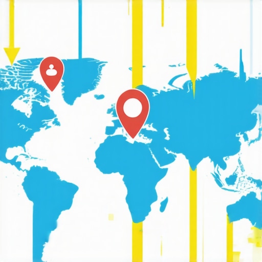 Illustration of a digital map with growth markers and SEO icons representing local SEO acceleration tactics.