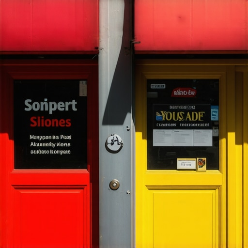 A vibrant local business storefront on a busy street, highlighting community presence and neighborhood branding.