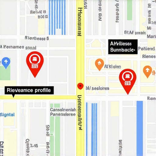 Digital map showcasing personalized and context-aware local business listings with AI signals.