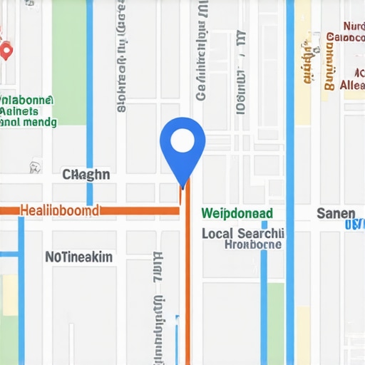 Detailed map illustrating hyper-local SEO markers and neighborhood zones for local search dominance.