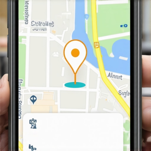 Smartphone showing local map listings with signals