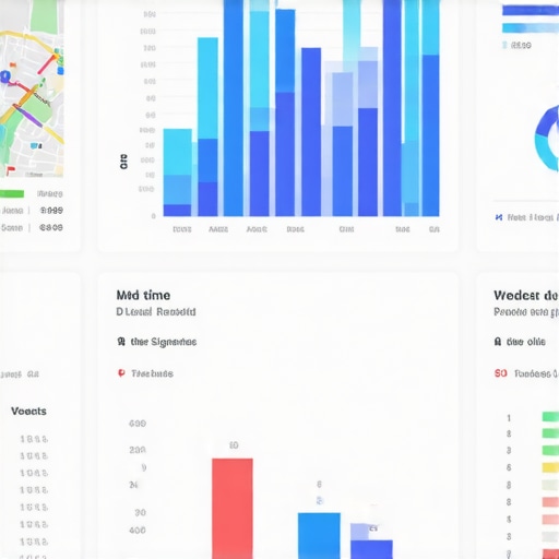 Dashboard showing live local ranking and signal analysis for map optimization.