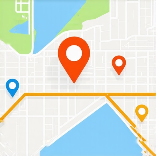 Illustration of digital map with icons showing local business growth signals