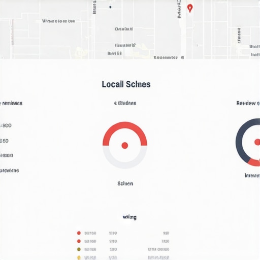 Screenshot of local SEO dashboard featuring map ranking data and schema validation